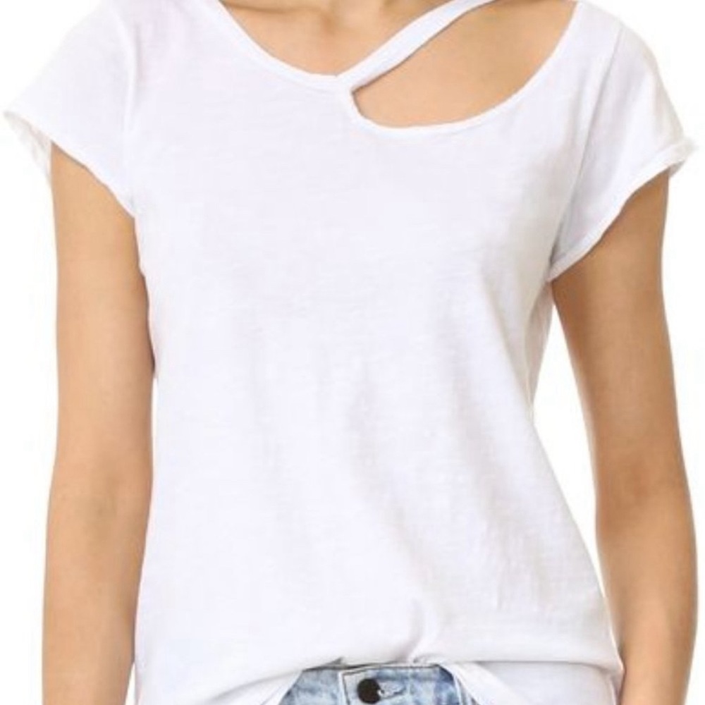 LNA slash neck ripped neck t shirt S